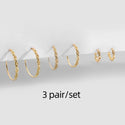 Gold Silver Color Stainless Steel Hoop Earrings for Women.