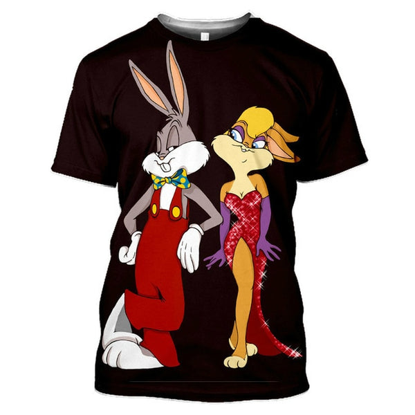 Short Sleeve T-shirt, Rabbit 3D Printed. - Fashionontheboardwalk