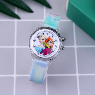 Buy sky-blue-one-watch Fashion Cartoon Flash Light Girls Watches.
