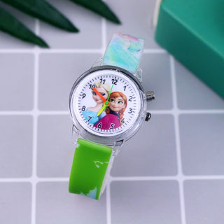 Buy green-one-watch Fashion Cartoon Flash Light Girls Watches.