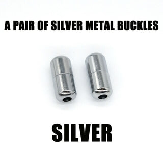 Buy silver-metal-buckle Elastic No Tie Shoelaces.