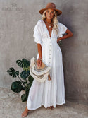 Embroidered Kaftan Tunic Beach Cover up.